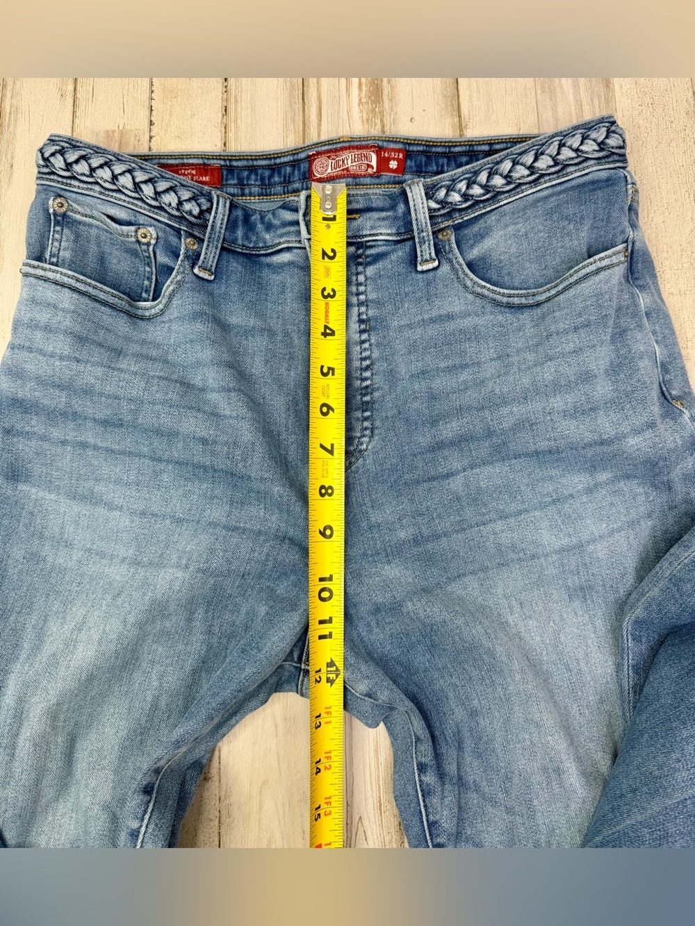 Lucky Brand Stevie High Rise Flare Jeans Womens 14/32R (32x33) Light Wash Blue - Picture 7 of 11